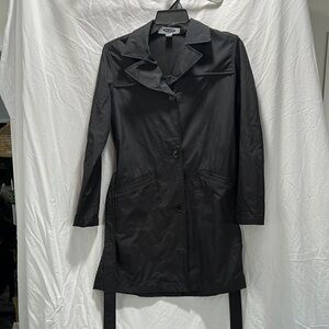 Old Navy Black Timeless Trench Coat with Collar and Belt